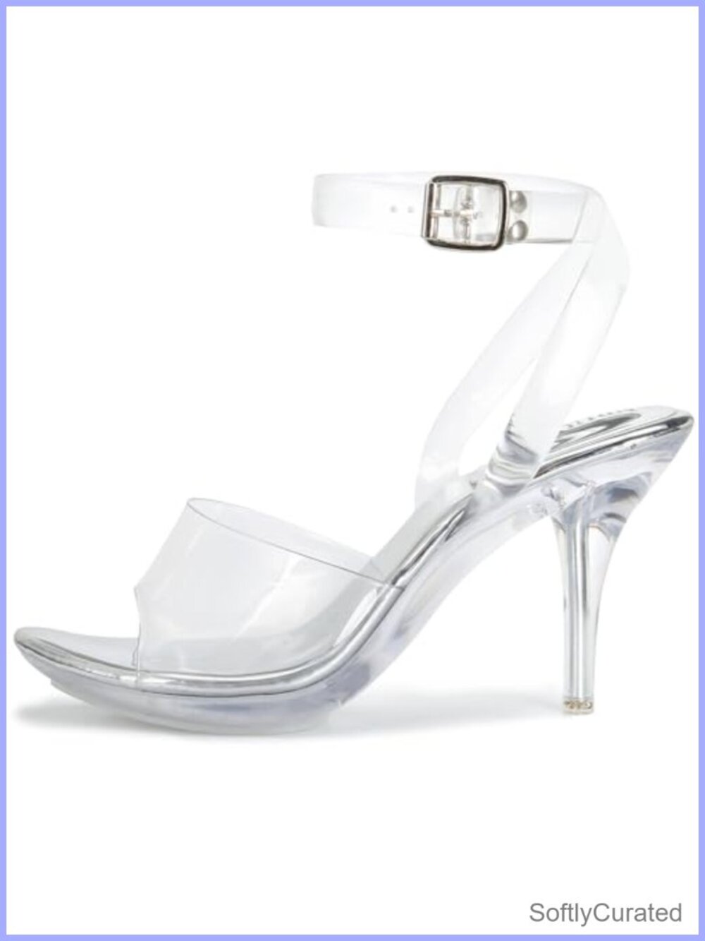 Clear Strappy Platform Heeled Sandals Open Toe Slingback Stiletto
